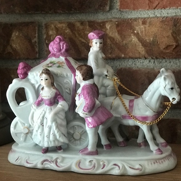 Rare Vintage Victorian Porcelain Horse Carriage‼️FINAL SALE - Picture 15 of 16